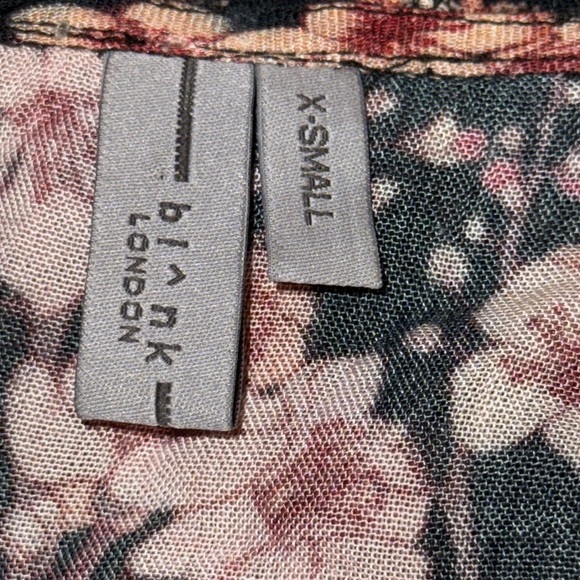 Blank London geo and floral print tunic top hi lo V ruffle neck boho Sz XS - Picture 9 of 11